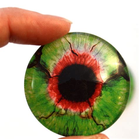 Green And Red Zombie Glass Eyes 6mm 8mm 10mm 12mm 14mm 16mm 20mm 25mm 30mm 40mm Jewelry Art