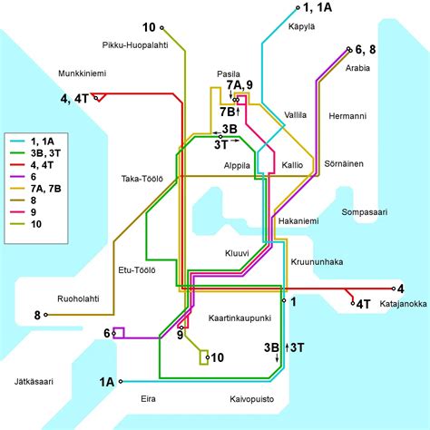 Helsinki Tram Map 2008 • Mapsof.net