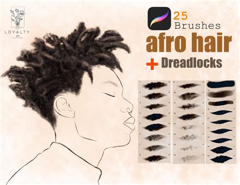 25 Afro Hair Procreate Dreadlocks Procreate Brushes Hair Etsy