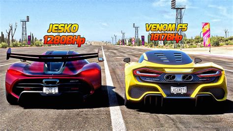 Fh Drag Race Hennessey Venom F Vs Koenigsegg Jesko Youtube