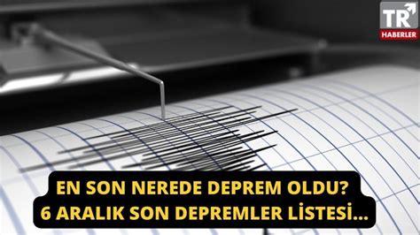 Deprem mi oldu 6 Aralık ta nerede deprem oldu İşte AFAD ve Kandilli