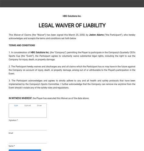 Blank Liability Release Form Template Hot Sex Picture