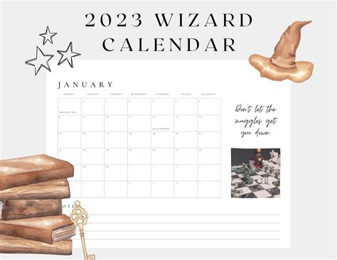 Harry Potter Inspired Calendar For A Magical Year Free Free Printable