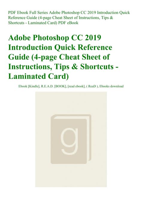 Pdf Ebook Full Series Adobe Photoshop Cc Introduction Quick