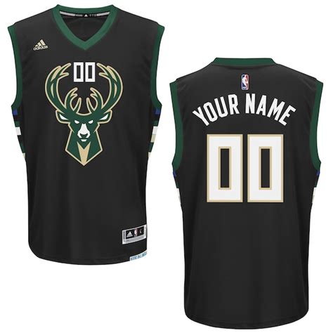 Mens Milwaukee Bucks Adidas Black Custom Alternate Jersey Nba Store