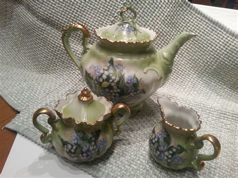 Antique German Tea Set Tea Pot Creamer By Bythesideoftheroad