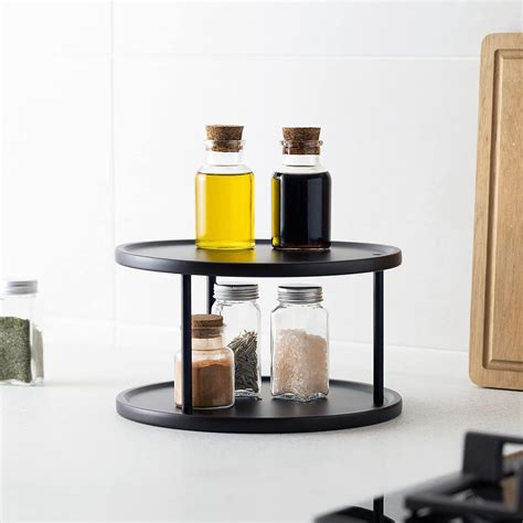 Buy Navaris Two Tier Lazy Susan Storage Rack Rotating Turntable