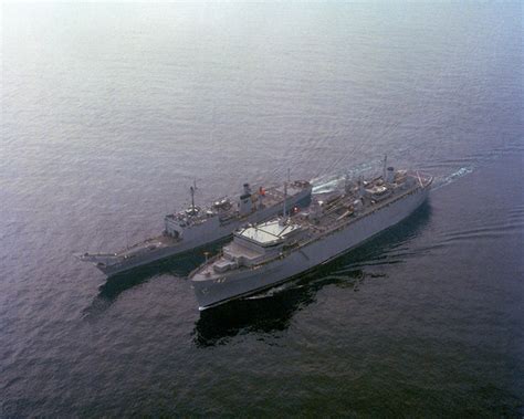 An Elevated Port Bow View Of The Destroyer Tender Uss Acadia Ad