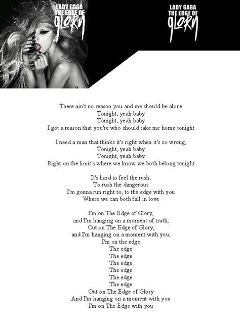 The Edge Of Glory Lyrics Pt 1 By Gaga Fanno1 On Deviantart