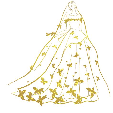 Abstract Glitter Gold Wedding Dress Abstract Flash Wedding Dress Png