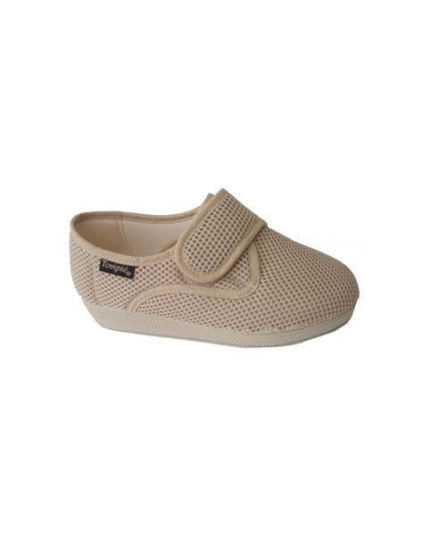 Zapatilla Blandipi Calado Velcro Azul O Beige