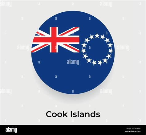 Cook Islands Flag Bubble Circle Round Shape Icon Vector Illustration