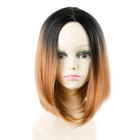 Elegant Muses 10inch Synthetic Ombre Short Bob Wigs Cosplay Hair Wigs For Black Women High