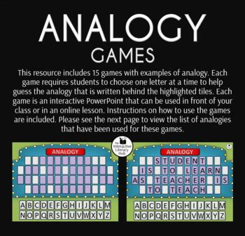 Analogy Games PowerPoint Games Examples Of Analogies In Sentences