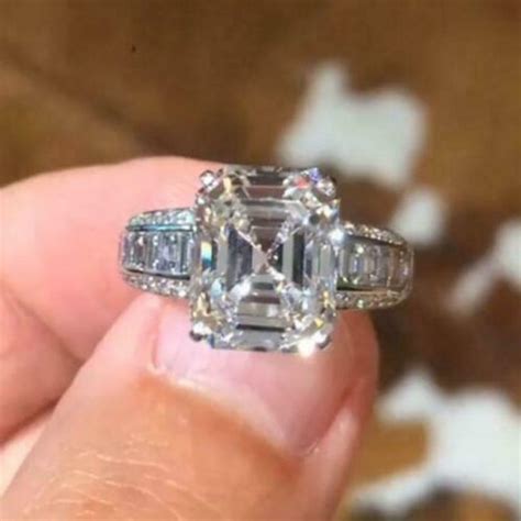 3 Carat Asscher Cut Diamond Engagement Rings