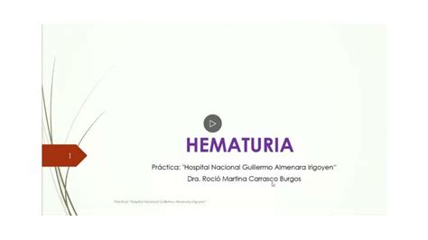 4 Hematuria Medicina interna I Nefrología Piero Vega uDocz