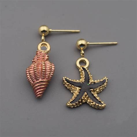 Shell Charms 10pcs Enamel Shell Charm Seashells Charm Etsy