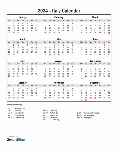 Italy Calendar 2024 Holidays Ethel Nancey