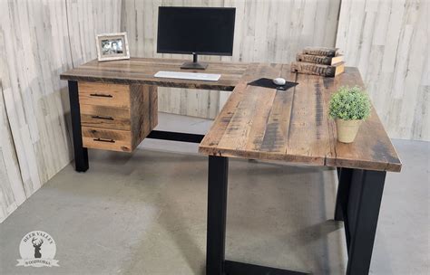 Buy Custom Reclaimed Wood Office Desk Barnwood Computer Desk Corner