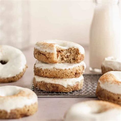 Baked Cinnamon Roll Donuts Cream Cheese Icing Bake Bacon