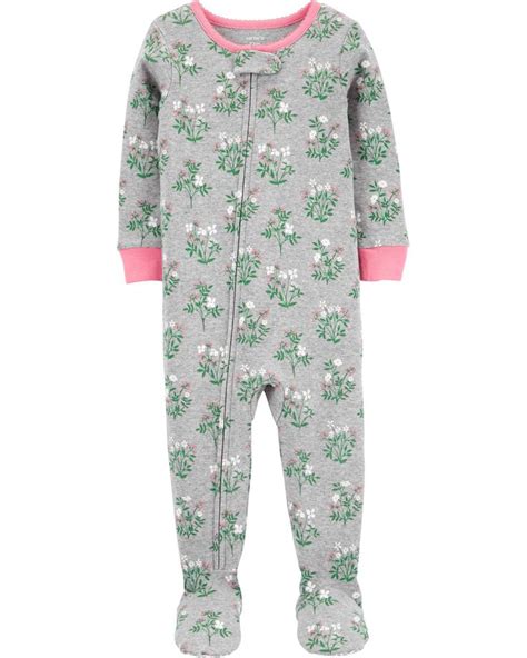 1 Piece 100 Snug Fit Cotton Footie Pjs Baby Girl Pajamas Carters