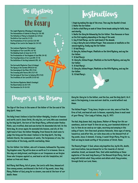 7 Best Images Of Printable Rosary Pamphlet Fold How To Pray The