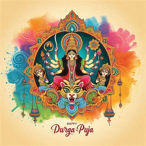 Happy Durga Puja Premium Ai Generated Image