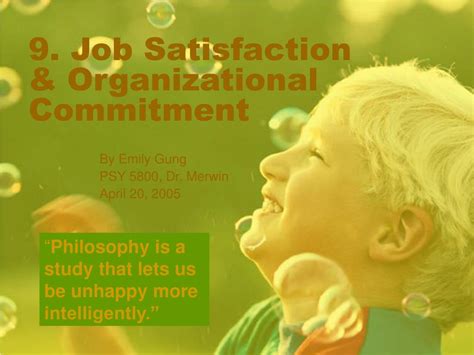 Ppt 9 Job Satisfaction And Organizational Commitment Powerpoint