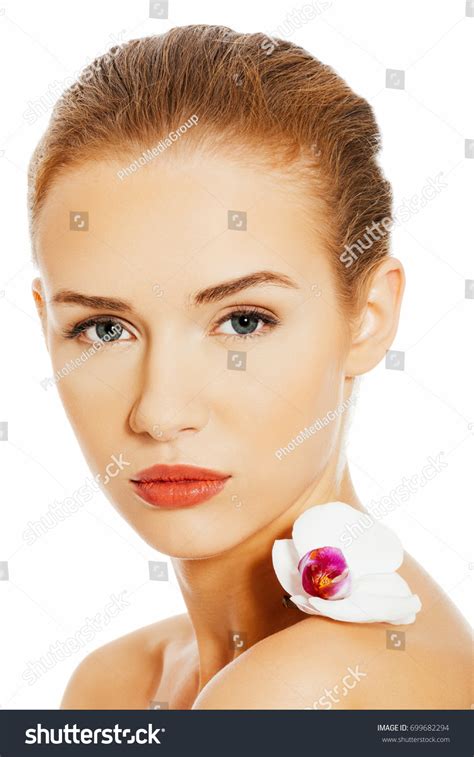 Nude Naked Woman Having White Flower Stock Photo 699682294 Shutterstock