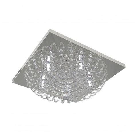 Plafon Lustre De Cristal Legitimo Quadrado 42cm Leroy Merlin