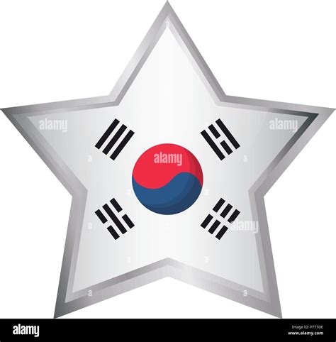 south korea flag in star shape over white background, vector illustration Stock Vector Image ...