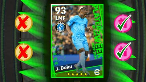 Trick To Get Rated Potw J Doku In Efootball J Doku Potw