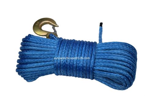 Blue 12mm45m Synthetic Winch Rope With Hookkevlar Winch Cablewinch