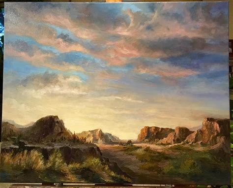 Oil painting of desert sunset. Appreciate your feedback and critique ...