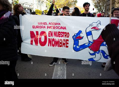 Protestas Durante Una Manifestaci N En Apoyo A Los Palestinos En Madrid