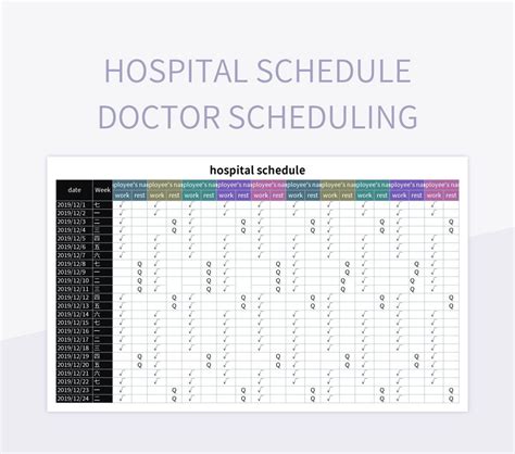 Hospital Schedule Doctor Scheduling Excel Template And Google Sheets