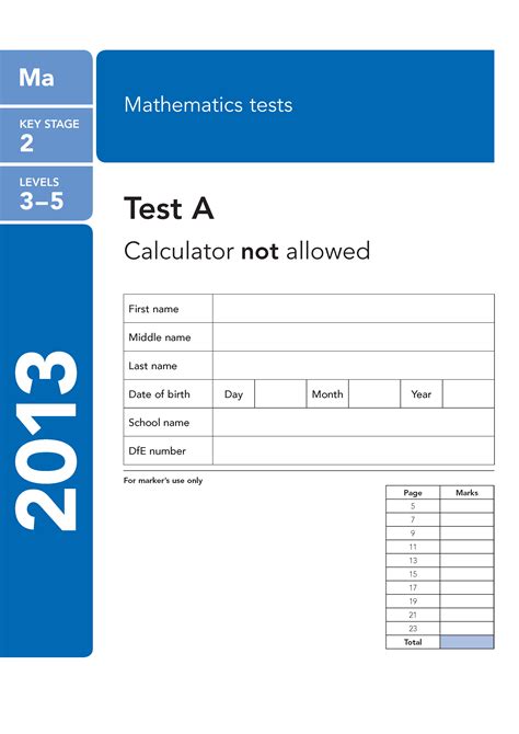 Key Stage 2 2013 Maths Sats Papers Theschoolrun