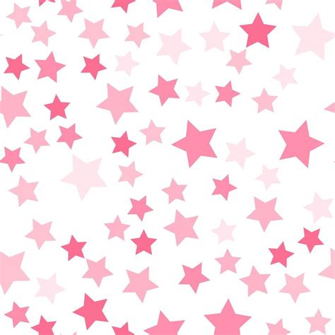 Seamless Repeating Pattern Of Big And Small Pink Stars On White