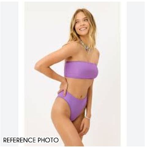 COD Lalamove Bnew Purple Bandeau Bikini Purple Swimsuit Lavender