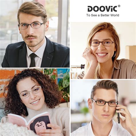 Doovic Pack Reading Glasses For Women Men Blue Light Blocking Reading