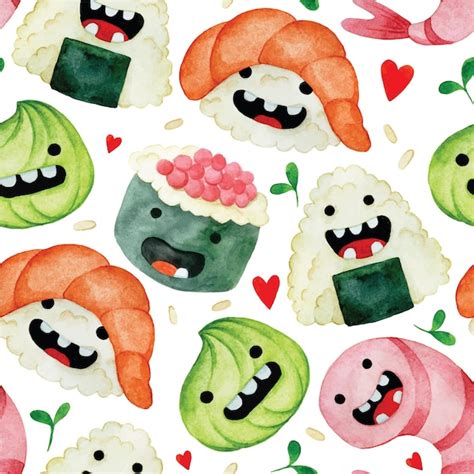 Mod Le Sans Couture Aquarelle Dessin De Mignons Personnages De Cuisine