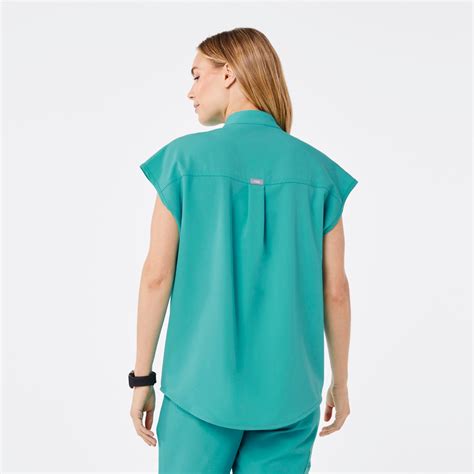 Womens Rafaela Oversized Scrub Top™ Oasis · Figs