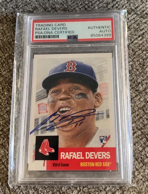 Rafael Devers 2018 Topps Living Set Signed Card 29 Boston Red Sox PSA