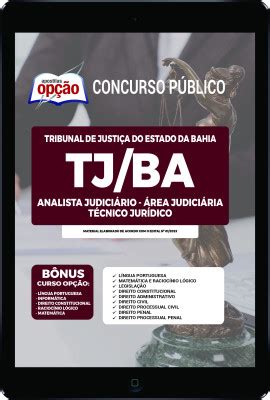 Apostila TJ BA PDF Analista Judiciário Técnico Jurídico 2023