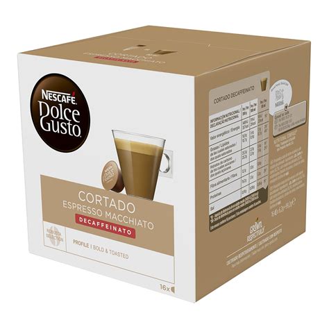 Estuche 16 cápsulas NESCAFE DOLCE GUSTO café Cortado Espresso Macchiato