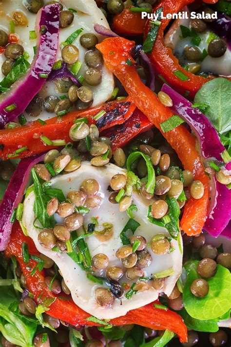 Puy Lentil Salad With Goat Cheese And Roasted Peppers Krumpli