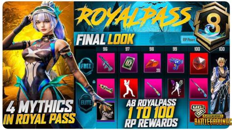 OMG A8 Royal Pass 1 To 100 Rp Rewards Final Look 4 Mythics In Royal