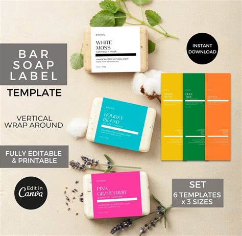 Editable Soap Label Template Canva Bar Soap Labels Printable Etsy Artofit