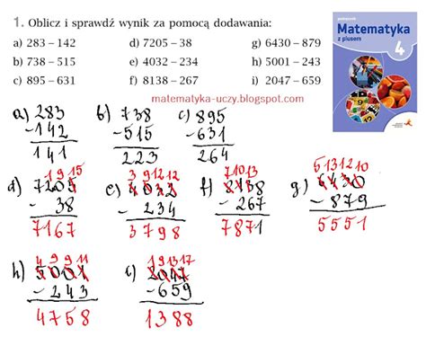 Matematyka Uczy Zad Str Matematyka Z Plusem Odejmowanie