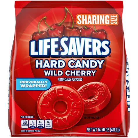 Life Savers Wild Cherry Hard Candy Individually Wrapped, Sharing Size ...